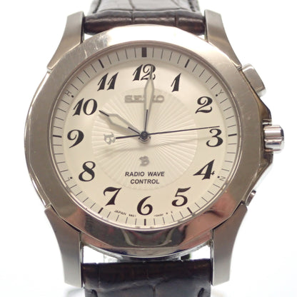 中古◆セイコー 腕時計 ブライツ 5B21-0AA0 白文字盤 ソーラー電波 SEIKO【AFI18】