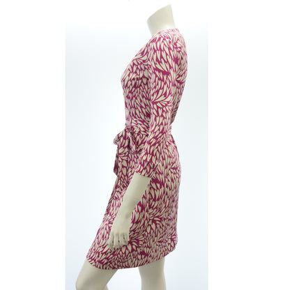 Good Condition◆Diane Von Furstenberg Dress Silk All Over Pattern Pink Size 0 Women's DIANE VON FURSTENBERG [AFB8] 