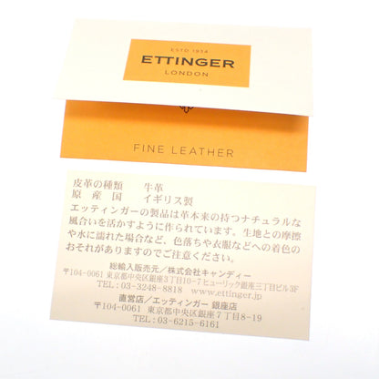 Ettinger 长钱包圆形拉链皮革黑色 x 紫色带盒子 ETTINGER [AFI18] [二手] 