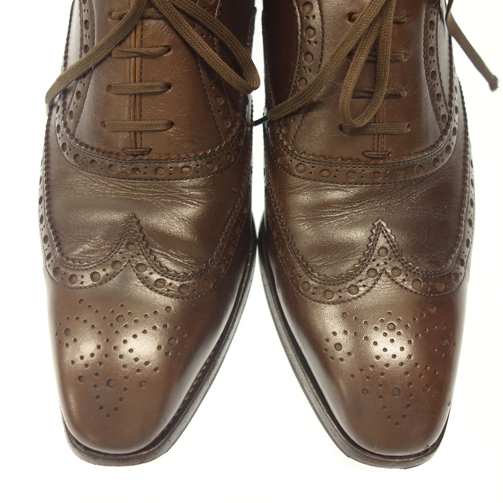 Good Condition◆Scotch Grain Leather Shoes Inner Feather Full Brogue L-1321 Men's Brown Size 24.5 SCOTCH GRAIN [AFC44] 