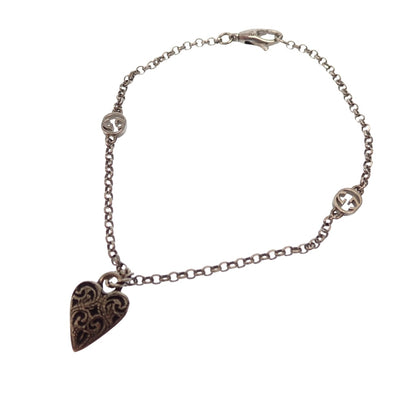 Good condition ◆ Gucci Bracelet Love Heart Charm Ag925 Silver GUCCI [AFI17] 