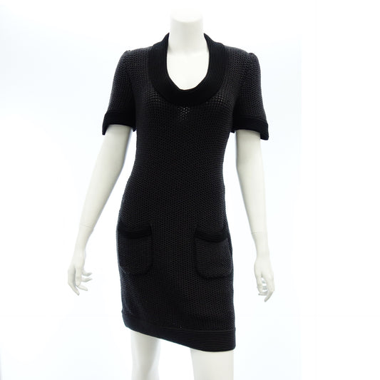 FENDI Knit Dress Cable Bicolor Women's Black 40 FENDI [AFB39] [Used] 