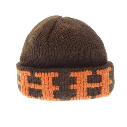 二手 ◆Hermes 针织帽 羊绒 H 标志 Margiela 时代棕色 HERMES [AFI20] 