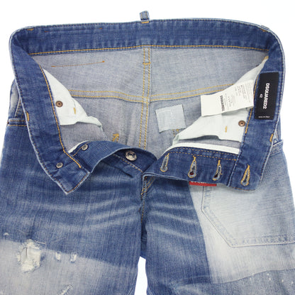 美品◆ディースクエアード デニムパンツ ジーンズ ダメージ加工 Skater Jean S71LB0456 青 メンズ サイズ42 DSQUARED2【AFB47】
