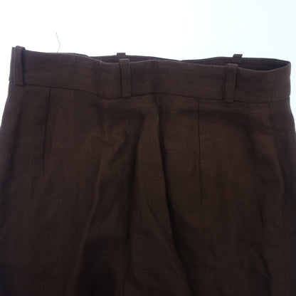 Hermes slacks pants linen ladies 38 brown HERMES [AFB17] [Used] 