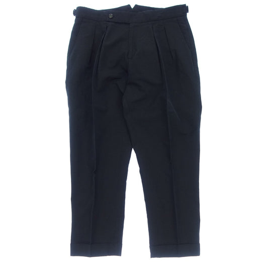 Good Condition◆Berwich Side Adjuster Pants Cotton &amp; Linen Men's Black Size 48 BERWICH [AFB33] 