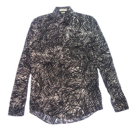 Used ◆ Balenciaga long sleeve shirt all over pattern 301991 men's black 37 BALENCIAGA [AFB11] 