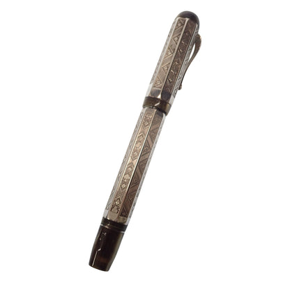 美品◆モンテグラッパ 万年筆 クイーンオブハーツ 925 ペン先750 シルバー系 Montegrappa【AFI18】