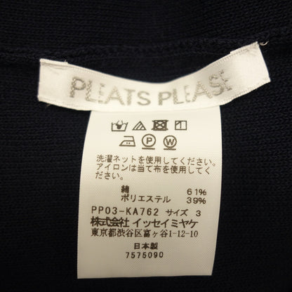 状况良好 ◆ Pleats Please Issey Miyake 外套 PP03-KA762 一键切换女士黑色和海军蓝尺寸 3 PLEATS PLEASE ISSEY MIYAKE [AFB24] 