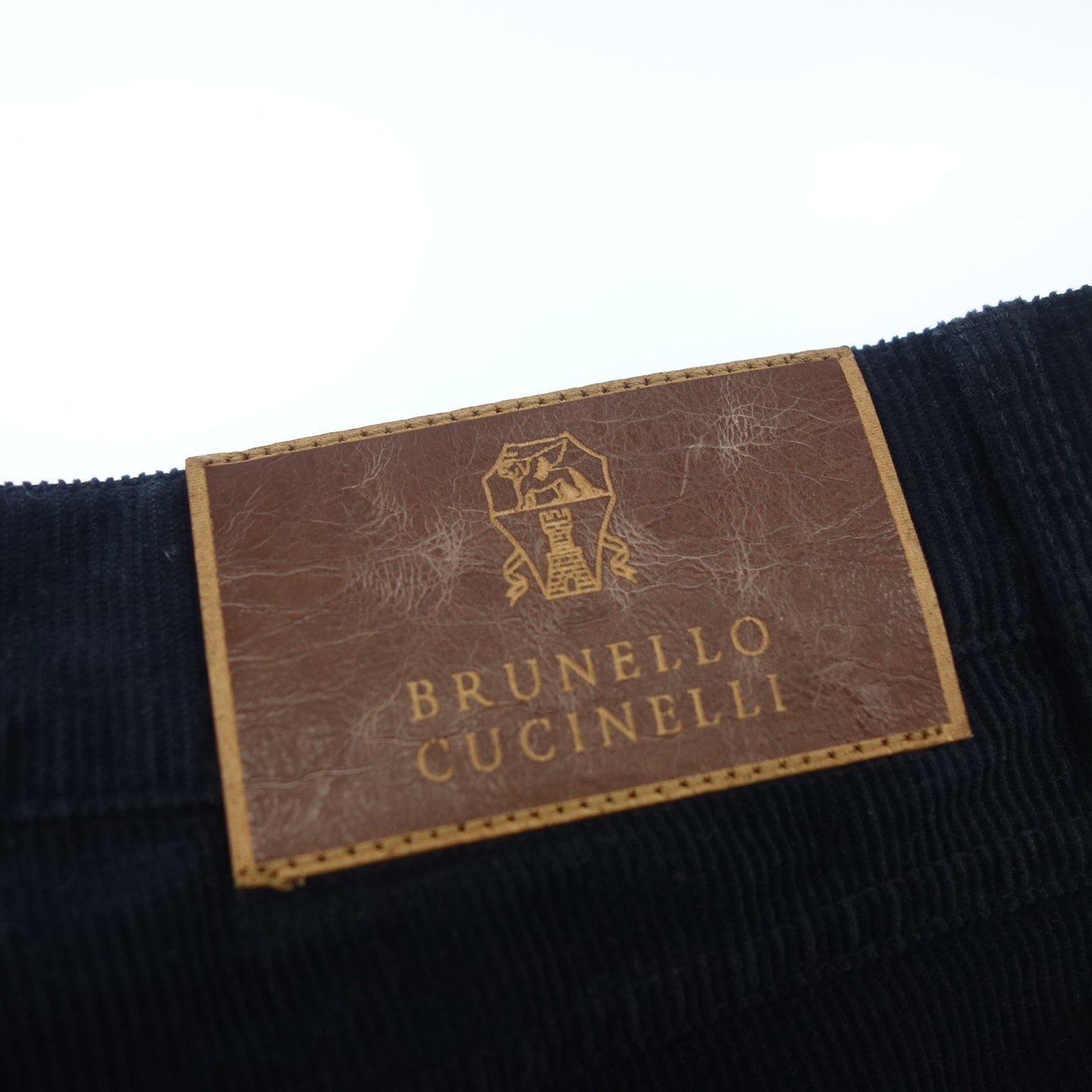 ブルネロクチネリ ボタンフライ コーデュロイパンツ 100% コットン メンズ 46 ネイビー BRUNELLO CUCINELLI【AFB43】【中古】