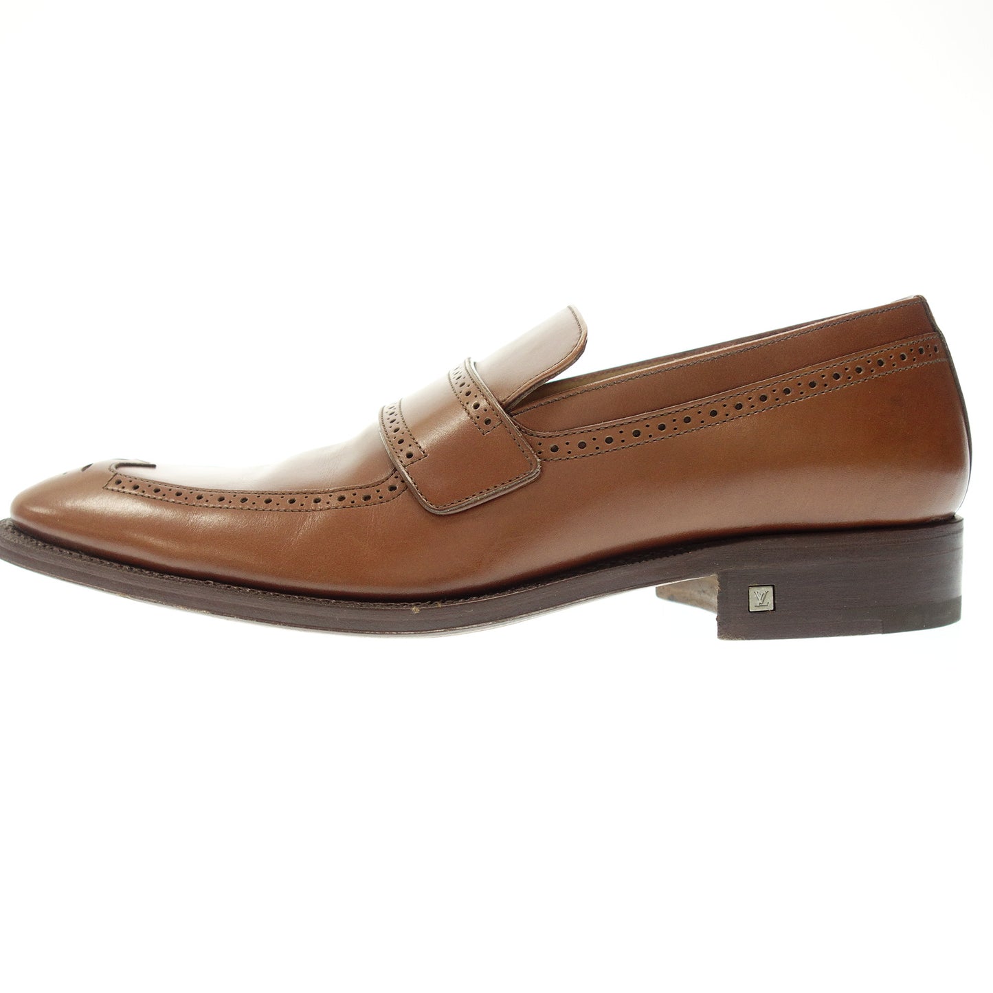 Good condition ◆ Louis Vuitton leather loafer punching men's size 5 brown LOUIS VUITTON [AFC1] 