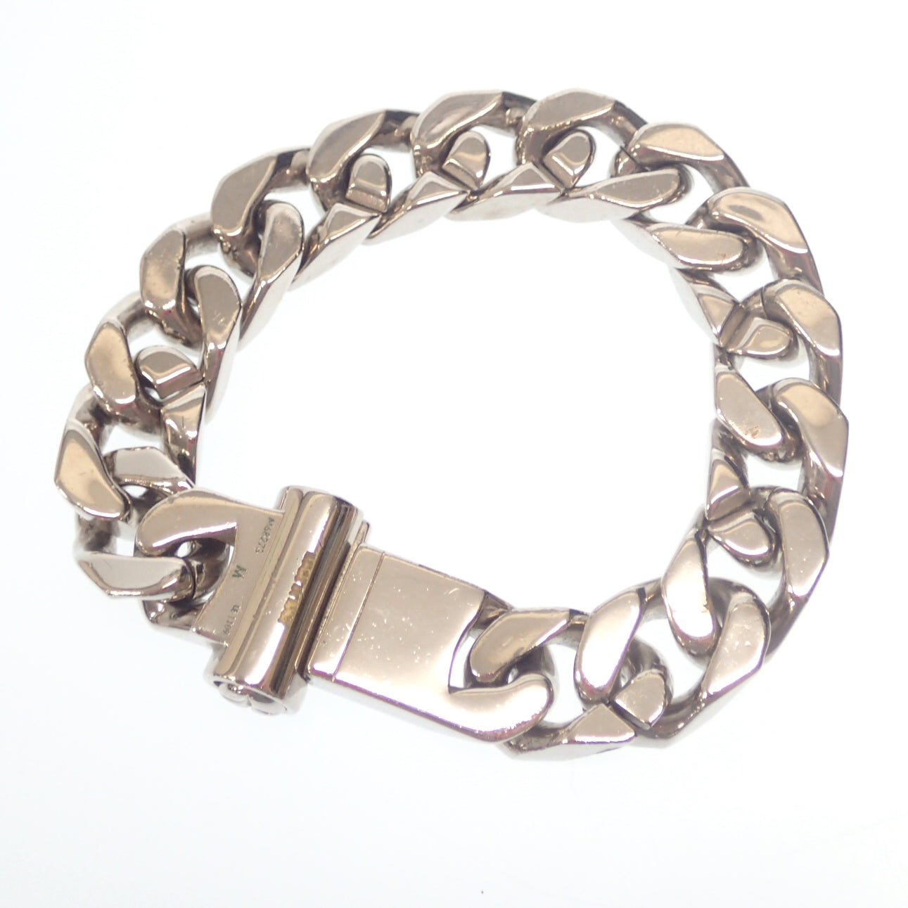 Used ◆Louis Vuitton LV chain links bracelet M68273 Size M Silver with box LOUIS VUITTON [AFI13] 