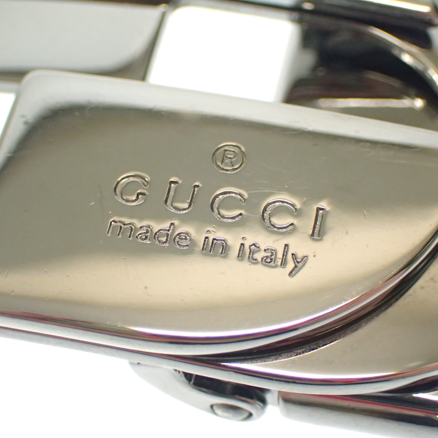 Good condition ◆ Gucci buckle belt GG silver metal fittings GUCCI [AFI8] 