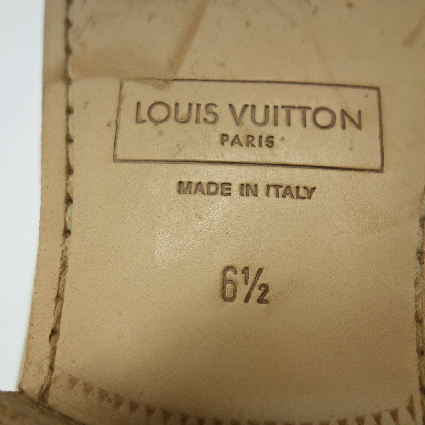 状况良好◆Louis Vuitton 皮革乐福鞋绒面革打孔男式 6h 米色 LOUIS VUITTION [AFD5] 