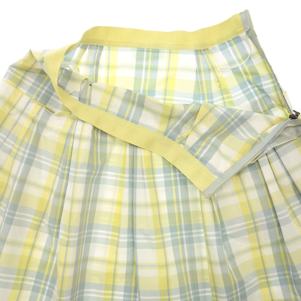 Used ◆Foxy New York French Skirt Plaid Pattern 30028 Ladies 40 Yellow FOXEY NEWYORK [AFB38] 