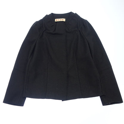 Good Condition◆Marni Collarless Jacket Cashmere Blend Women's Dark Gray 36 MARNI [AFB8] 