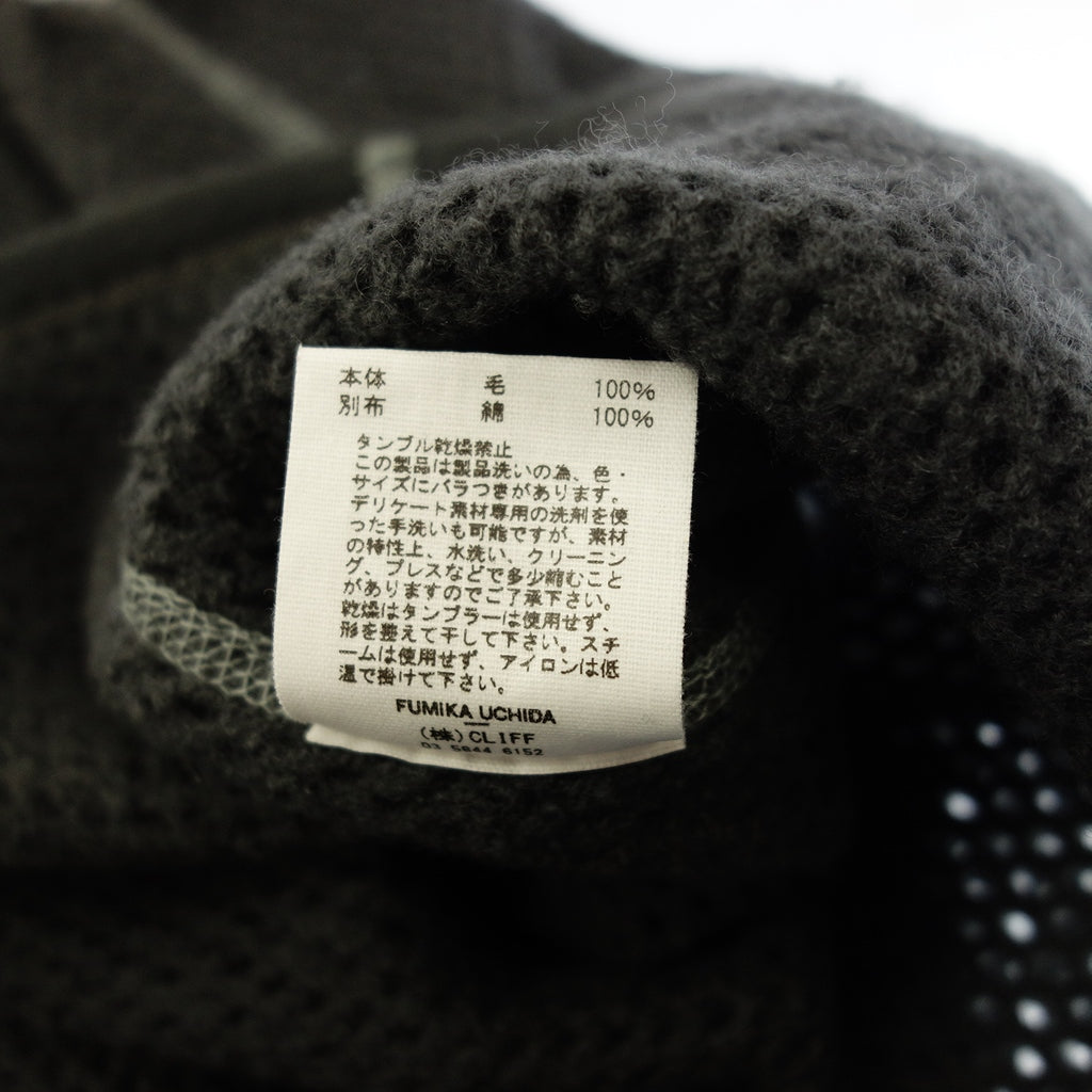 Good condition◆FUMIKA UCHIDA Knit Long Sleeve Thermal Wool Mesh Women's Gray Size M FUMIKA UCHIDA [AFB11] 