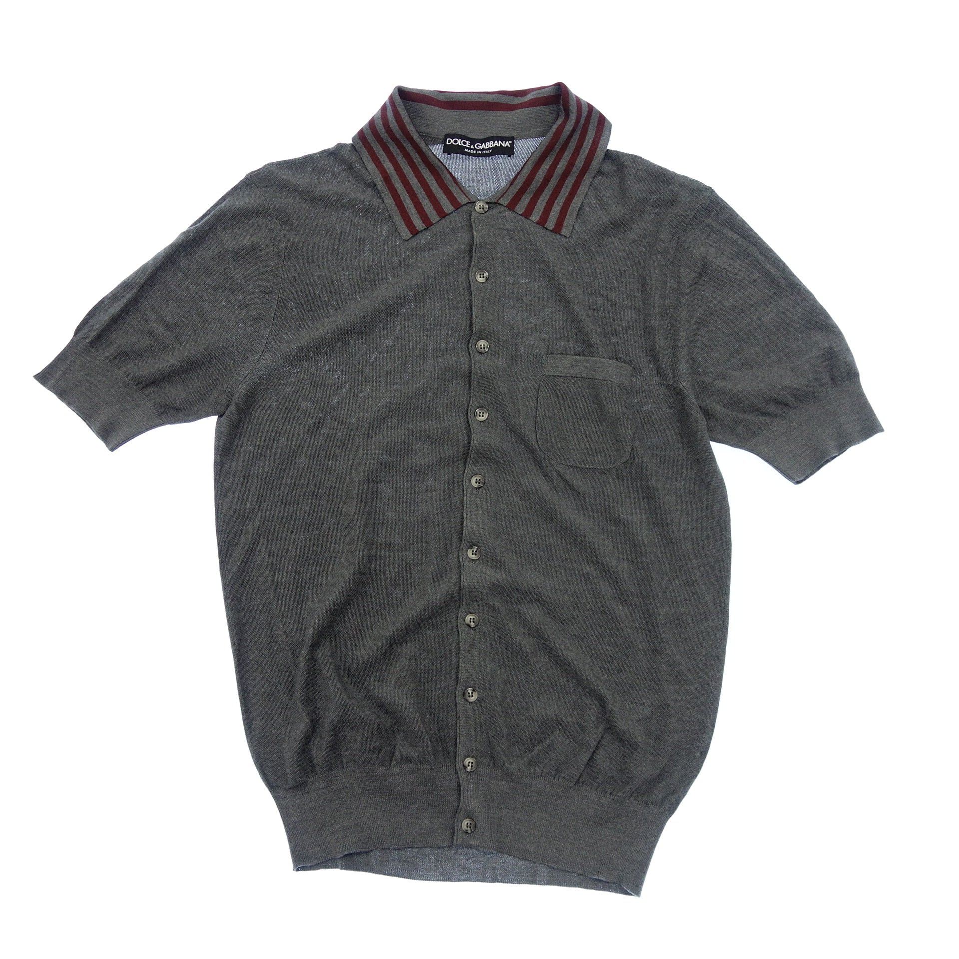 美品◇ドルチェ&ガッバーナ ポロシャツ 襟ライン 46 グレー系 DOLCE 