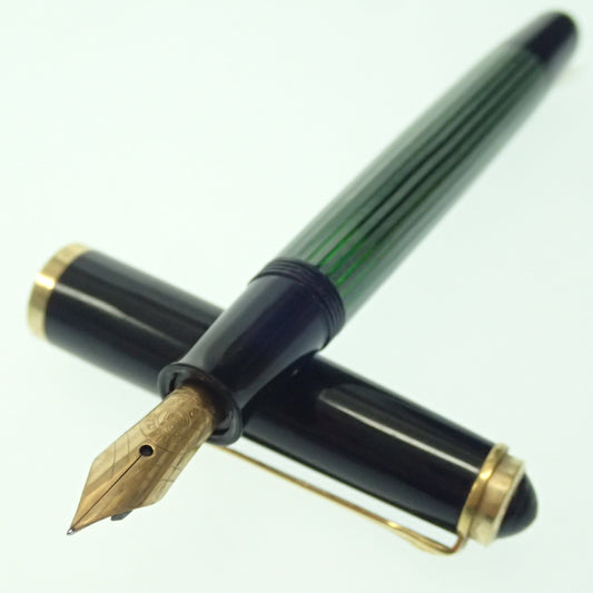 二手 Pelikan 钢笔 Souveran M400 笔尖 14K 绿色 x 黑色 x 金色 Pelikan [AFI3] 