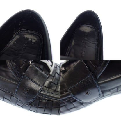 二手的 ◆路易威登皮革低毛鞋 LV 金属零件银子金属零件 FA1112 男子 10.5 黑色 LOUIS VUITTON [AFC54] 
