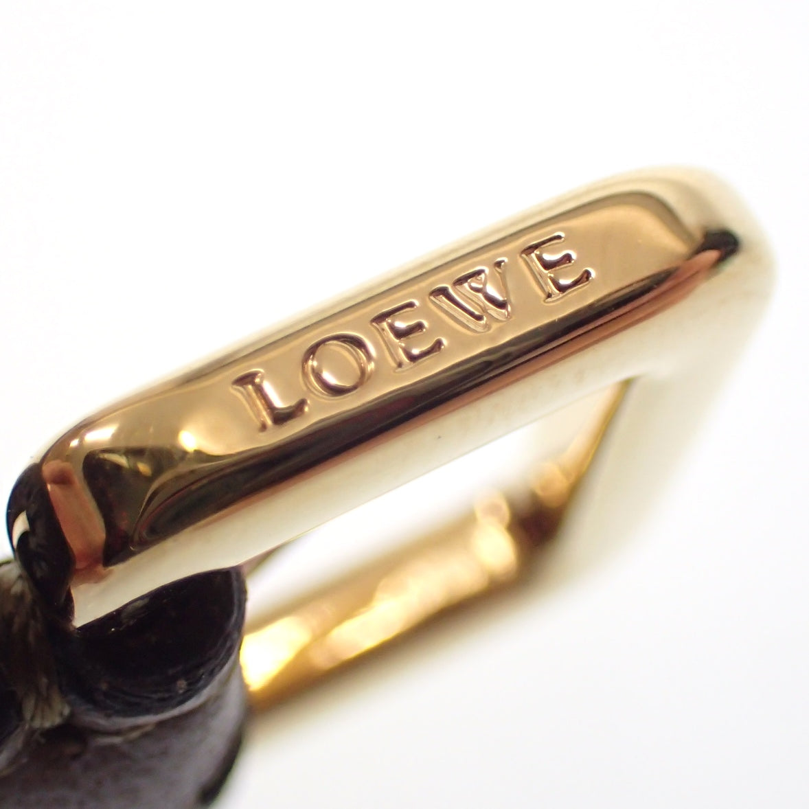 Good condition ◆LOEWE Bracelet Leather Brown x Gold LOEWE [AFI18] 