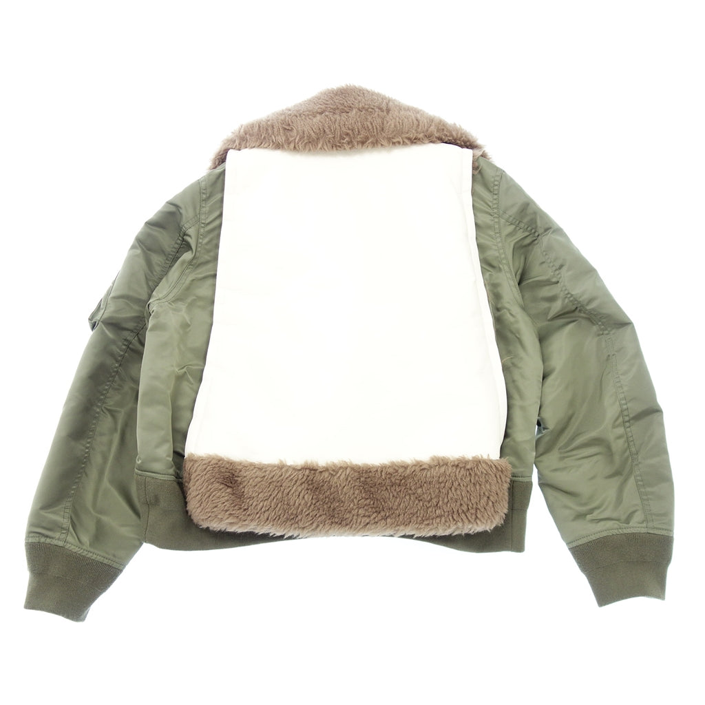 Good Condition◆Sacai 22AW Faux Shearling Nylon Twill Blouson Women's Khaki Size 2 22-06407 sacai [AFG1] 