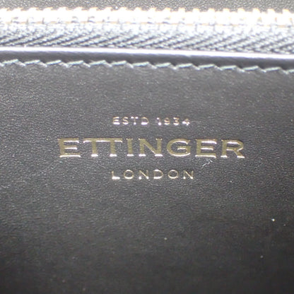 像新的一样 ◆ Ettinger 长钱包圆形拉链鳄鱼压纹黑色 ETTINGER [LA] 