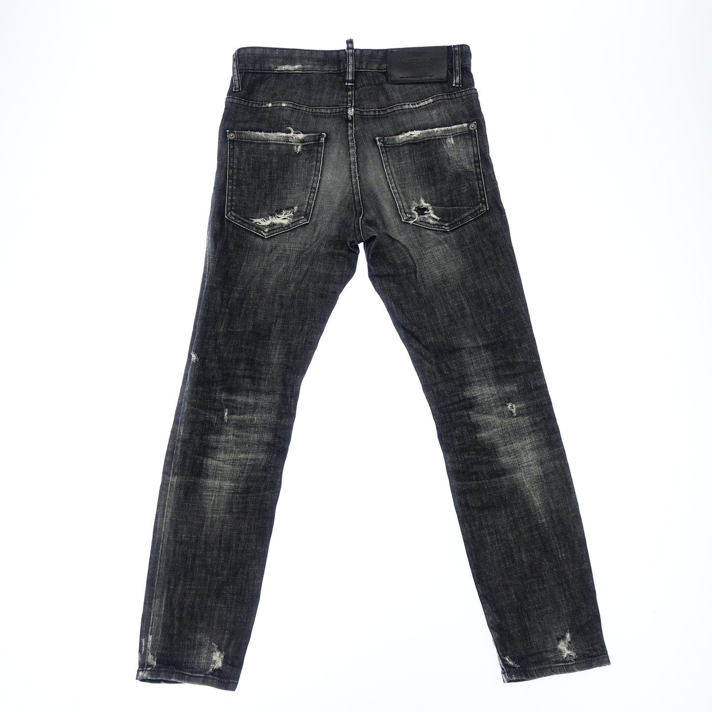 美品◆ディースクエアード デニムパンツ ダメージ加工 Skater Jean 19AW メンズ ブラック系 サイズ42 Dsquared2【AFB22】