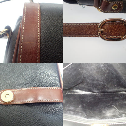 Used BALLY shoulder bag with flap leather brown BALLY [AFE3] 