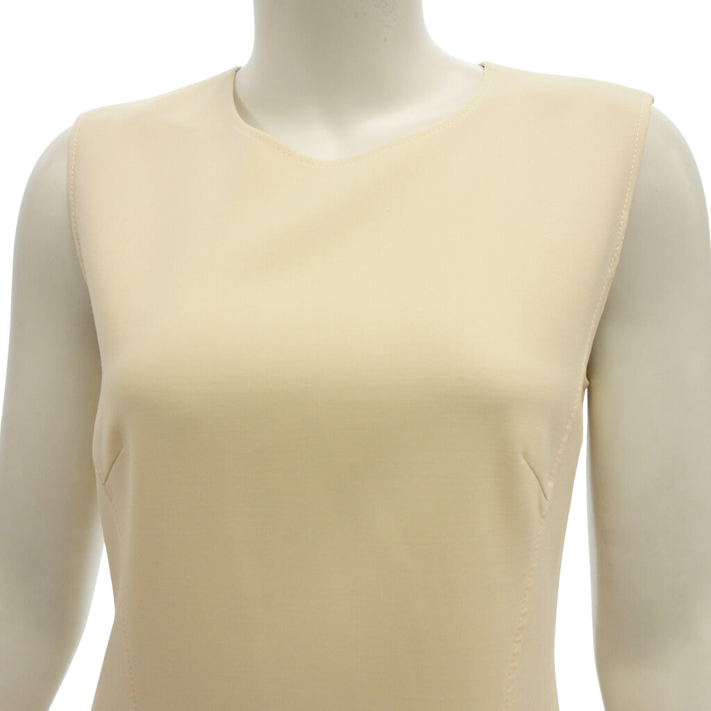 Good condition ◆ ADEAM 41496 Sleeveless dress cotton beige ladies size 2 ADEAM [AFB2] 