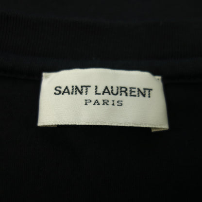 極美品◆サンローラン Tシャツ ロゴプリント 16SS 460876 レディース 黒 XS SAINT LAURENT【AFB30】