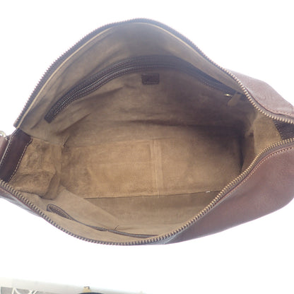 Tsuchiya bag one shoulder bag grained leather brown [AFE8] [Used] 