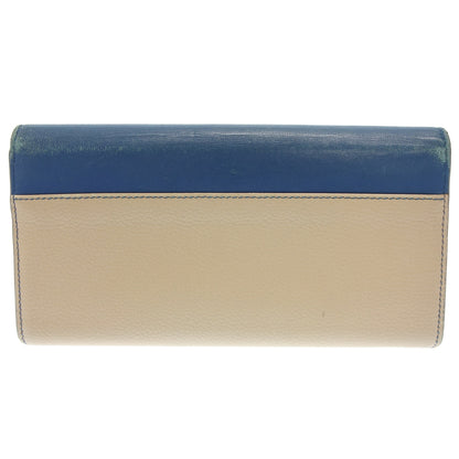 Chloe long wallet leather blue x beige box Chloe [AFI23] [Used] 