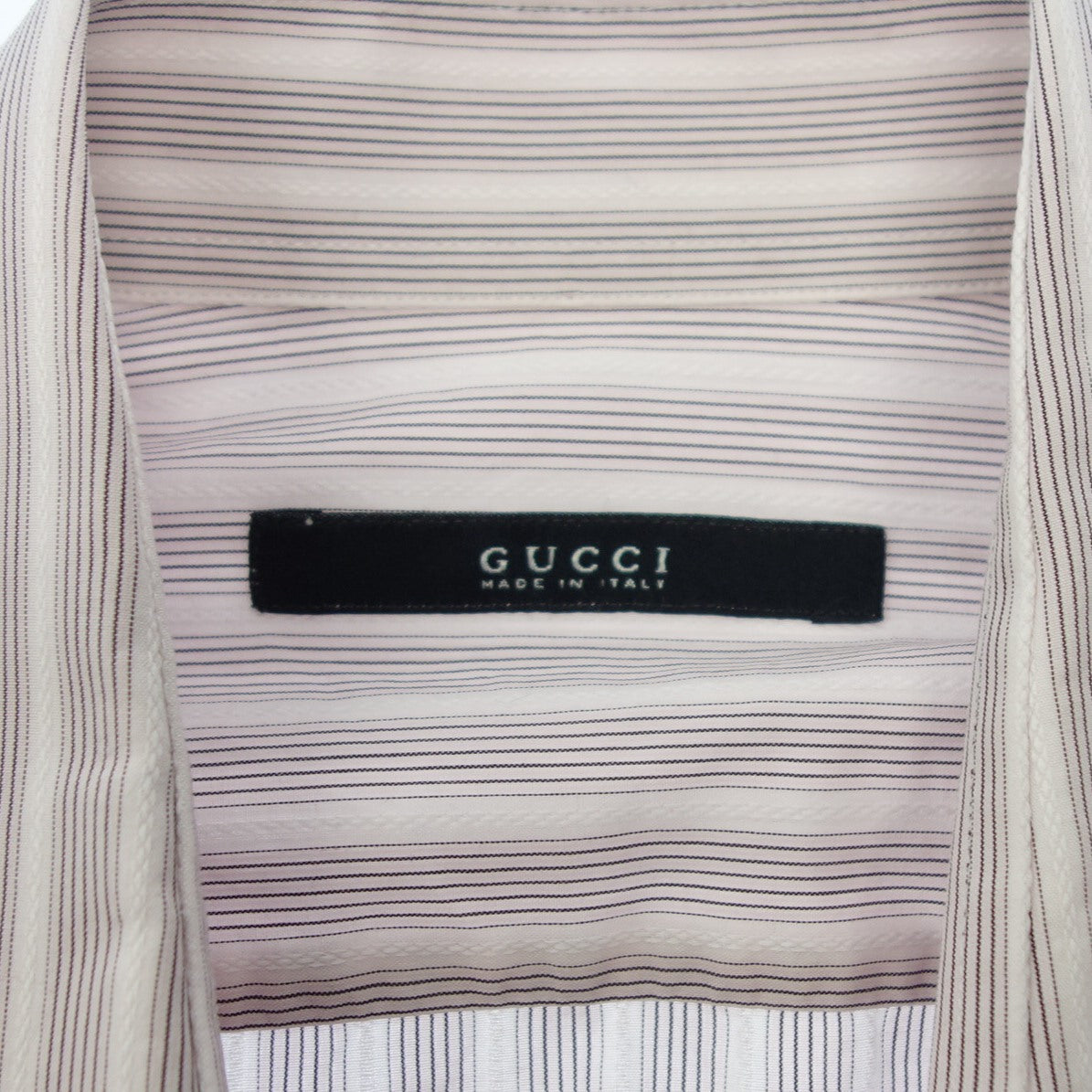 Good condition ◆ Gucci long sleeve shirt striped cotton men's 38 purple GUCCI [AFA20] 