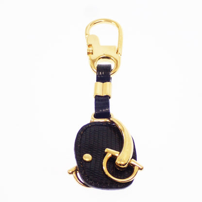 Used ◆ Gucci lizard embossed gold hardware key charm key chain GUCCI [AFI4] 