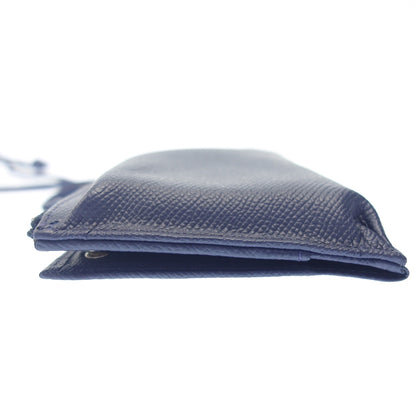 Like new ◆ Yorozu Kirihana 3D case Smartphone pouch shoulder leather cowhide navy 274yz012TTLW yorozu KIRIHANA [AFI18] 