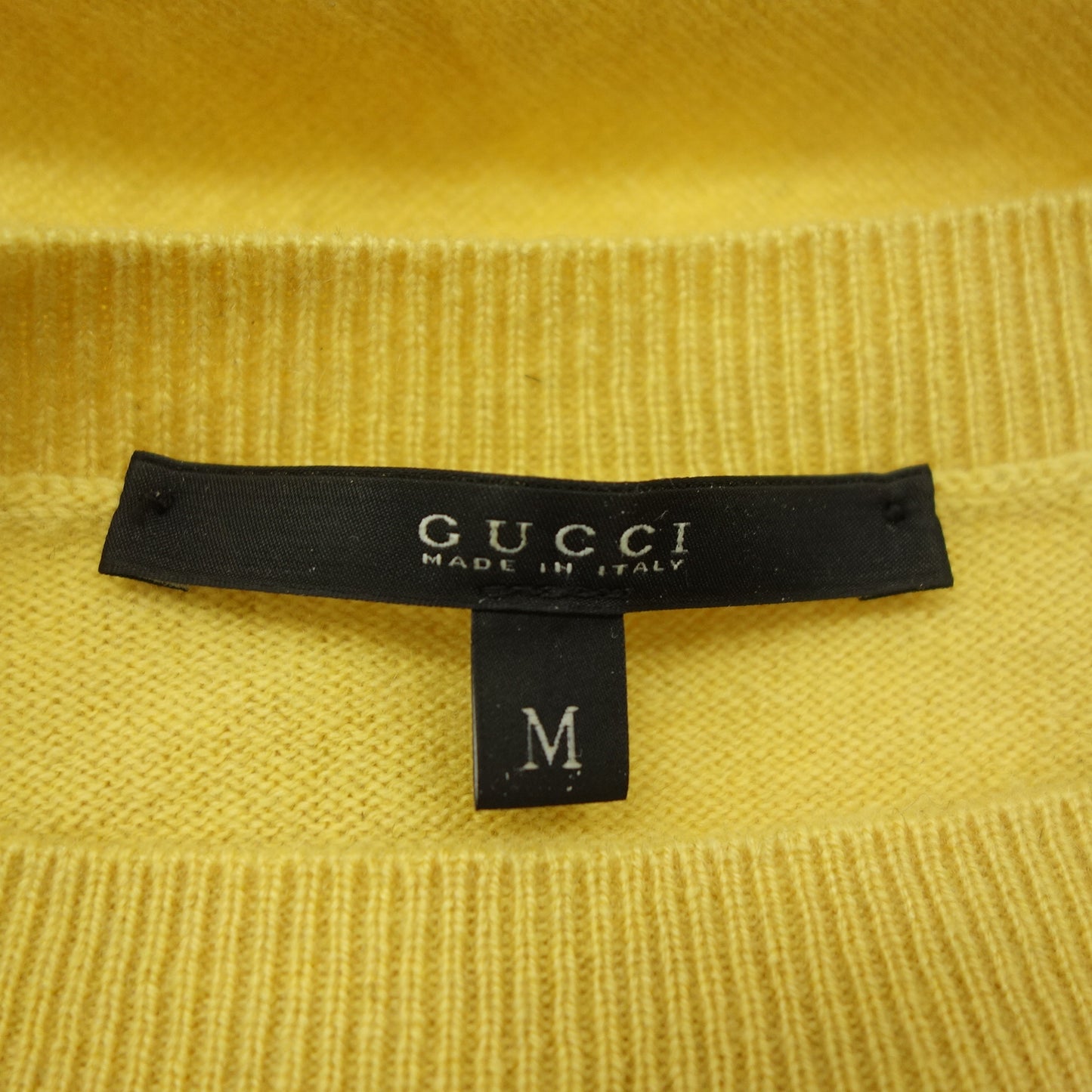 グッチ ニットセーター カシミヤ 369063 メンズ イエロー M GUCCI【FAB16】【中古】