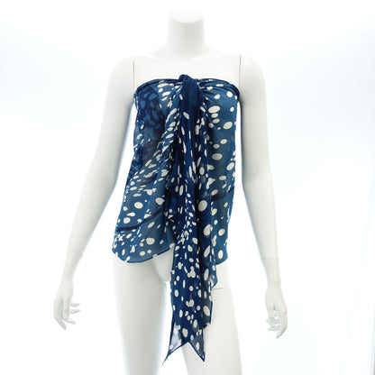 Hermes silk tube top all over pattern ladies blue 34 HERMES [AFB12] [Used] 