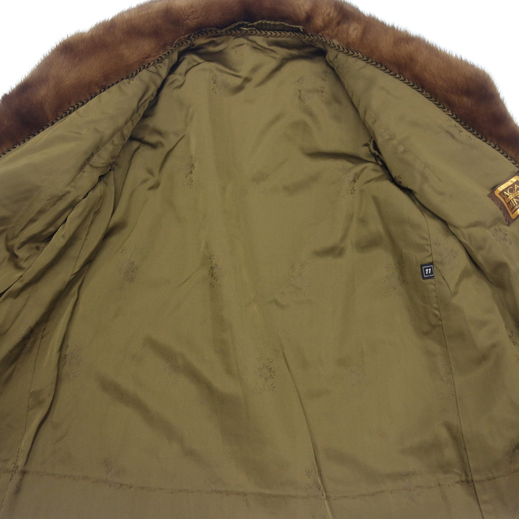 SAGA MINK ハーフコート ダークブラウン 美品◇サガ ミンク セレクテッド 金サガ ミンク ハーフコート ブラウン