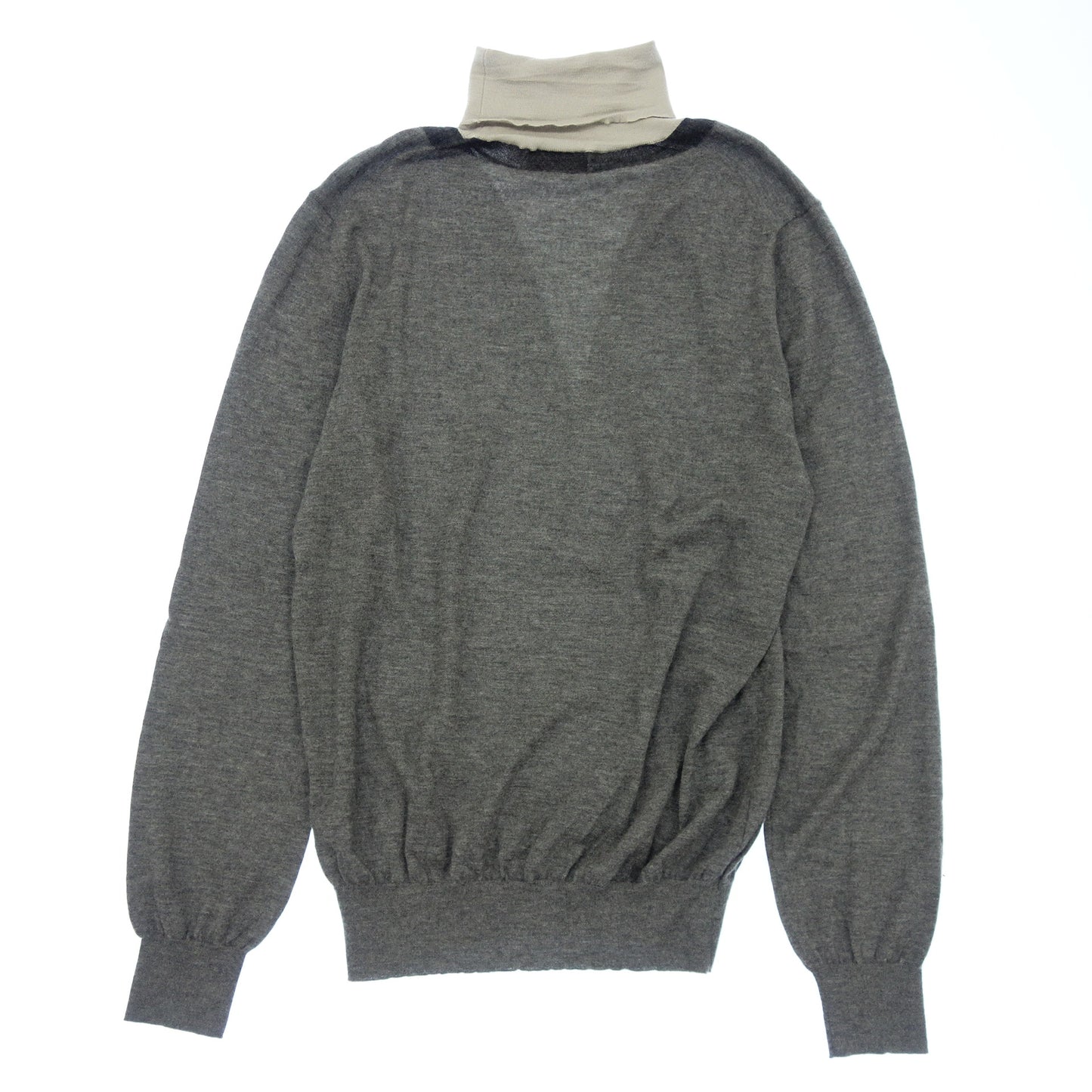 Good Condition◆Hermes Knit Sweater Turtleneck Cashmere 100 Men's Gray Size XL HERMES [AFB53] 