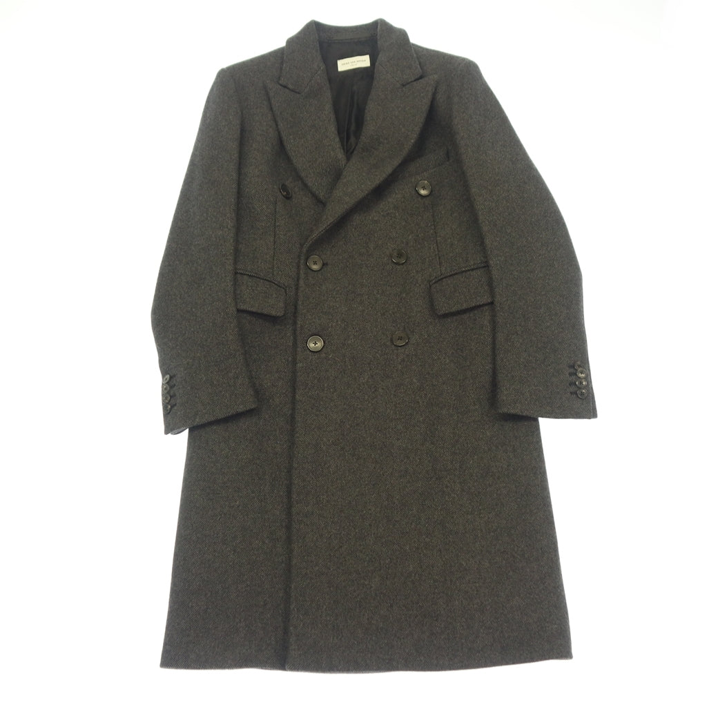 Like new◆Dries Van Noten Chester coat 6B double 100% wool Women's Charcoal Gray Size 36 DRIES VAN NOTEN [AFB41] 