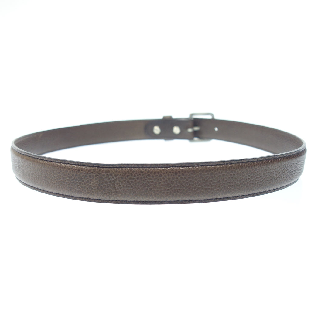 Good Condition ◆ Edward Green Belt Grain Leather Brown Cursive Logo Men's EDWARD GREEN [AFI11] 