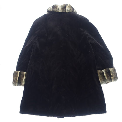 SAGAMINK semi-long coat shared mink ladies size F black SAGAMINK [AFF19] [Used] 