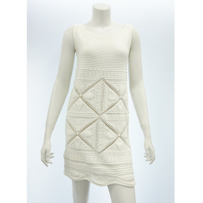 CHANEL Sleeveless Knit Dress 04S 38 Women's White CHANEL [AFB26] [Used] 