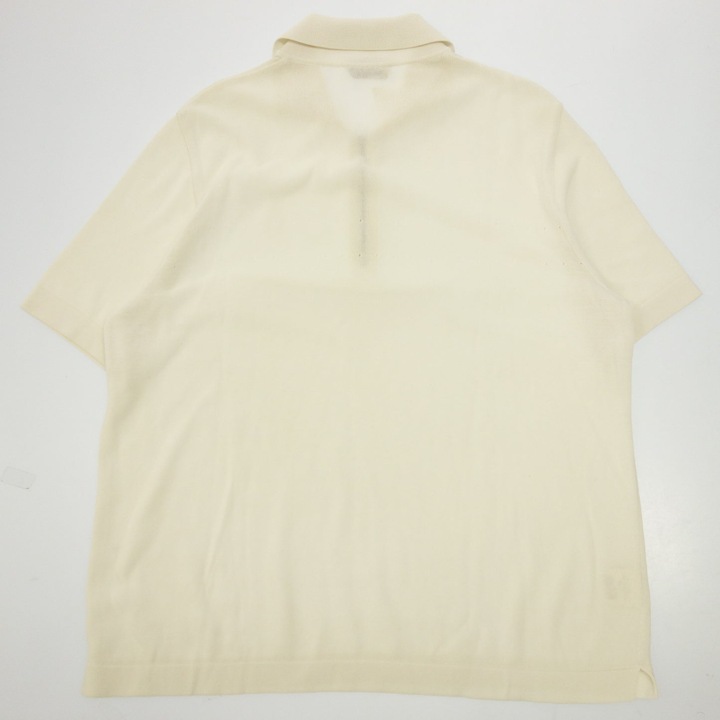 Used ◆Hermes Knit Polo Shirt Leather Pull Half Zip Size M Men's White HERMES [AFB30] 