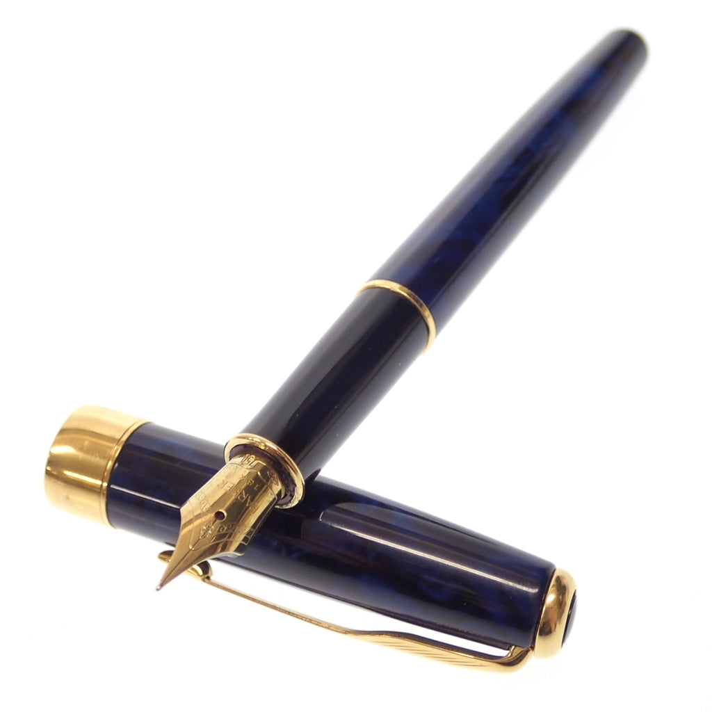 美品◆パーカー 万年筆 ソネット ペン先18K750 青×ゴールド PARKER SONNET【AFI10】