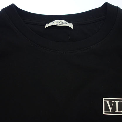 極美品◆ヴァレンティノ Tシャツ ロゴプレート VLTN UV3MG08G6LC ブラック サイズS メンズ VALENTINO【AFB28】