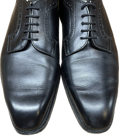 美品◆チーニー プレーントゥシューズ ブローギング ブラック UK7.5 CHEANEY