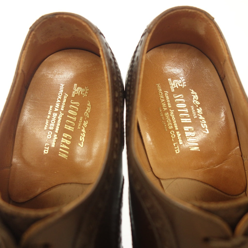 Good Condition◆Scotch Grain Leather Shoes Inner Feather Full Brogue L-1321 Men's Brown Size 24.5 SCOTCH GRAIN [AFC44] 