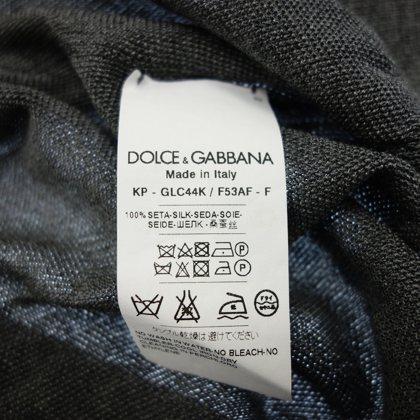 状况良好 ◆Dolce &amp; Gabbana Polo 衫领线 46 灰色 DOLCE &amp; GABBANA [AFB23] [二手] 
